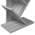 vidaXL Stromová knižnica 6-poschodová 30 x 18 x 100 cm Sivý Sonoma