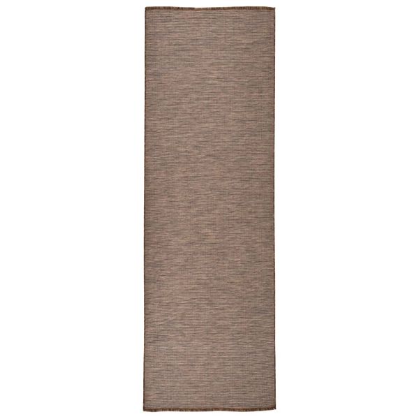 vidaXL Vonkajší koberec s plochým tkaním 80x250 cm hnedý
