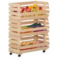 vidaXL Vozík na zeleninu 57x30x80 cm masívne borovicové drevo