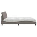 vidaXL Posteľ s matracom sivohnedá 200x200 cm látka