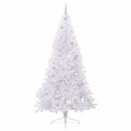 vidaXL Umelý vianočný stromček Biela 240 cm PVC a oceľ