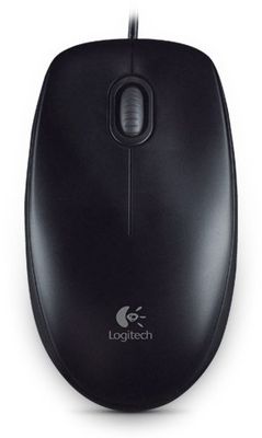 Logitech B100/Kancelárska/Optická/800 DPI/Drôtová USB/Čierna