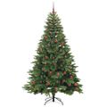 vidaXL Umelý vianočný stromček s 300 LED-i Zelená 210 cm PE a PVC