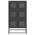 vidaXL Highboard Black 68x39x123 cm Oceľ