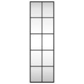 vidaXL Nástenné zrkadlo čierne 30x100 cm obdĺžnikové železné