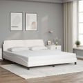 vidaXL Rám postele Dover biely 183x213 cm umelá koža