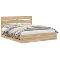vidaXL Rám postele Sonoma dub 200 x 200 cm Inžinierske drevo