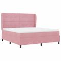 vidaXL Posteľ s pružinovým rámom Ružová 200 x 180 cm Zamat