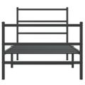 vidaXL Kovový rám postele so zadným a predným čelom čierny 90x200 cm