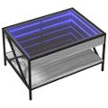 vidaXL Konferenčný stolík s nekonečnými LED sivý sonoma 70x50x38 cm