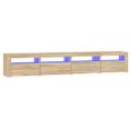 vidaXL TV skrinka s LED svetlami dub sonoma 240 x 35 x 40 cm