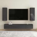 vidaXL TV skrinky 2 ks, lesklé sivé 30,5x30x90 cm, kompozitné drevo