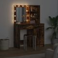 vidaXL Súprava toaletného stolíka s LED 2 ks Dymová dub