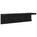 vidaXL Vešiak na stenu Nástenná montáž Čierny dub 40 x 10,5 x 10,5 cm