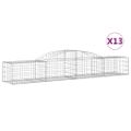 vidaXL Oblúkový gabionový kôš 13 ks 300x50x40/60 cm pozinkované železo