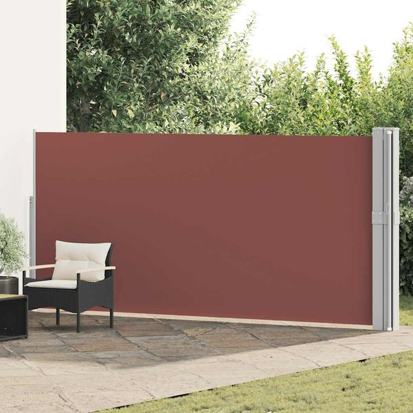 vidaXL Zaťahovacia bočná markíza na terasu 170x1200 cm, hnedá