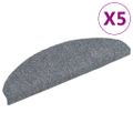 vidaXL Schodové rohože, samolepiace, 5 ks, 65x21x4 cm, svetlosivé, polkruhové, veľké