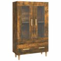 vidaXL Kredenc dymový dub 70x31x115 cm spracované drevo