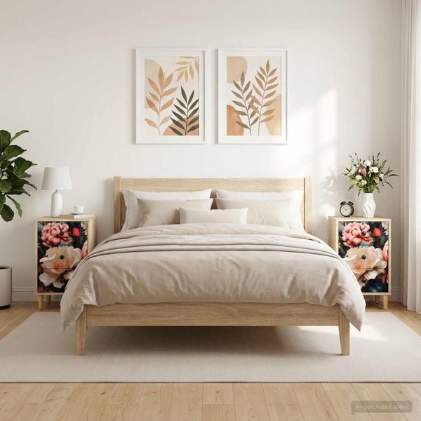 vidaXL Nočný stolík BORNE 2 ks Dub sonoma 36 x 33 x 60 cm