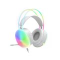 XO drôtové slúchadlá GE11 jack 3,5mm - USB-A biela RGB mikrofón