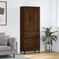 vidaXL Vysoká skrinka hnedý dub 69,5x34x180 cm spracované drevo