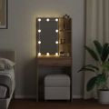 vidaXL Toaletný stolík s LED dub artisan 60x40x140 cm