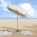 vidaXL Plážový slnečník 160 x 160 x 196 cm Polyester a oceľ Okrúhly