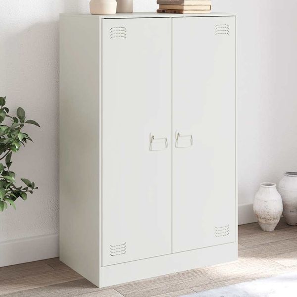 vidaXL Komoda biela 67x39x107 cm oceľová