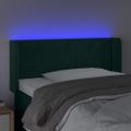 vidaXL Čelo postele s LED tmavozelené 103x16x78/88 cm zamat