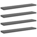 vidaXL Plávajúce nástenné police 4 ks, lesklé sivé 120x23,5x3,8cm, MDF