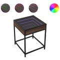 vidaXL Nočný stolík s nekonečnými LED hnedý dub 40x40x51 cm