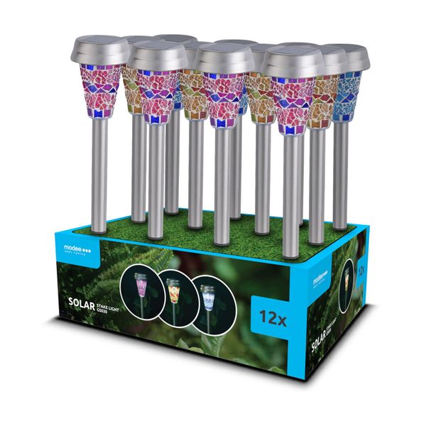 Modee záhradná solárna LED lampa GS030 39cm, AAA 150 mAh (ML-GS030)
