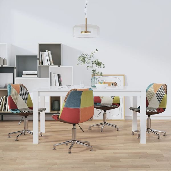 vidaXL Otočné jedálenské stoličky 4 ks patchwork látkové