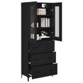 vidaXL Highboard Čierny dub 69,5 x 34 x 180 cm Kompozitné drevo