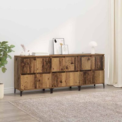 vidaXL Komody 3 pcs Staré drevo 60 x 35 x 70 cm Kompozitné drevo