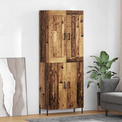 vidaXL Highboard 2 pcs Staré drevo Kompozitné drevo