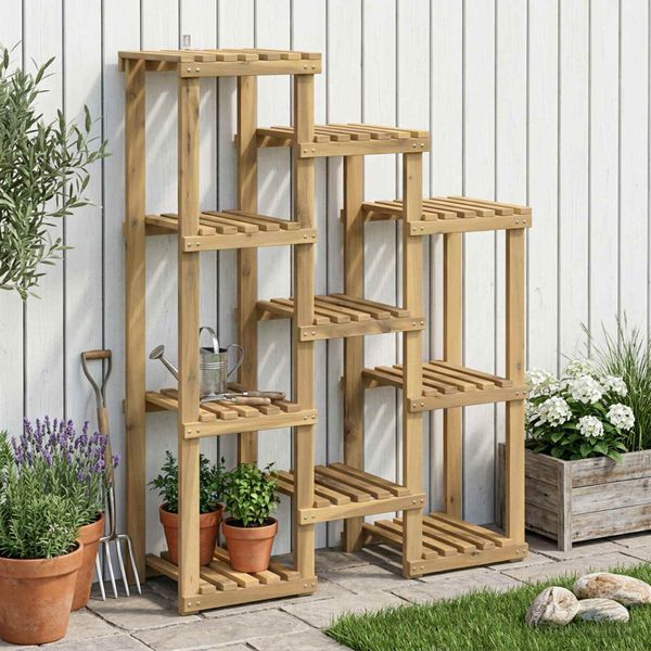 vidaXL Stojan na rastliny Biela 85 x 30 x 114,5 cm
