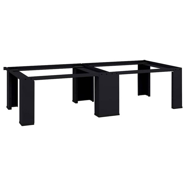 vidaXL Pedestal na práčku 2 pcs Čierny 127 x 54,5 x 32,5 cm Oceľ