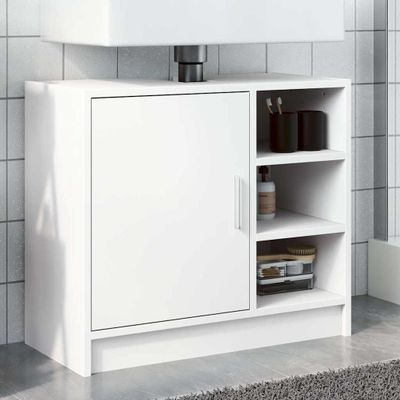 vidaXL Skrinka pod umývadlo, biela 63x30x54 cm, kompozitné drevo
