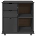 vidaXL Koliesková skriňa 63,5 x 39 x 65,5 cm Masívne borovicové drevo