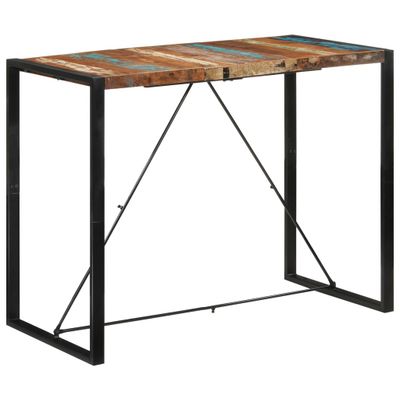 vidaXL Barový stôl 140x70x110 cm masívne recyklované drevo