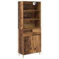 vidaXL Highboard Staré drevo 69,5 x 34 x 180 cm Kompozitné drevo