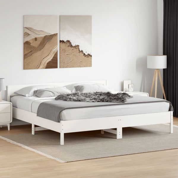 vidaXL Posteľ bez matraca biela 200x200 cm masívna borovica