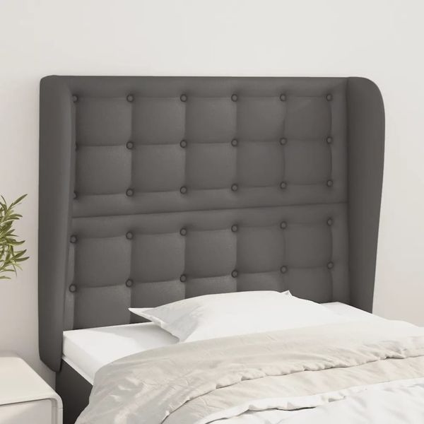 vidaXL Čelo postele so záhybmi sivé 93 x 23 x 118/128 cm umelá koža