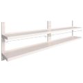 vidaXL Nástenné regály s 2 policami 2 ks nehrdzavejúca oceľ 300x30 cm