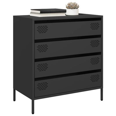 vidaXL Komoda čierna 68x39x73,5 cm oceľ valcovaná za studena