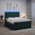 vidaXL Posteľ boxspring s matracom Tmavozelená 140 x 200 cm Zamat