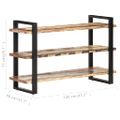vidaXL Komoda s 3 policami 120x40x75 cm, recyklovaný masív
