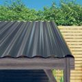 vidaXL Strešné panely 12 ks pozinkovaná oceľ antracitové 100x36 cm