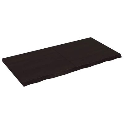 vidaXL Stolová doska tmavohnedá 120x60x(2-4) cm ošetrený dubový masív